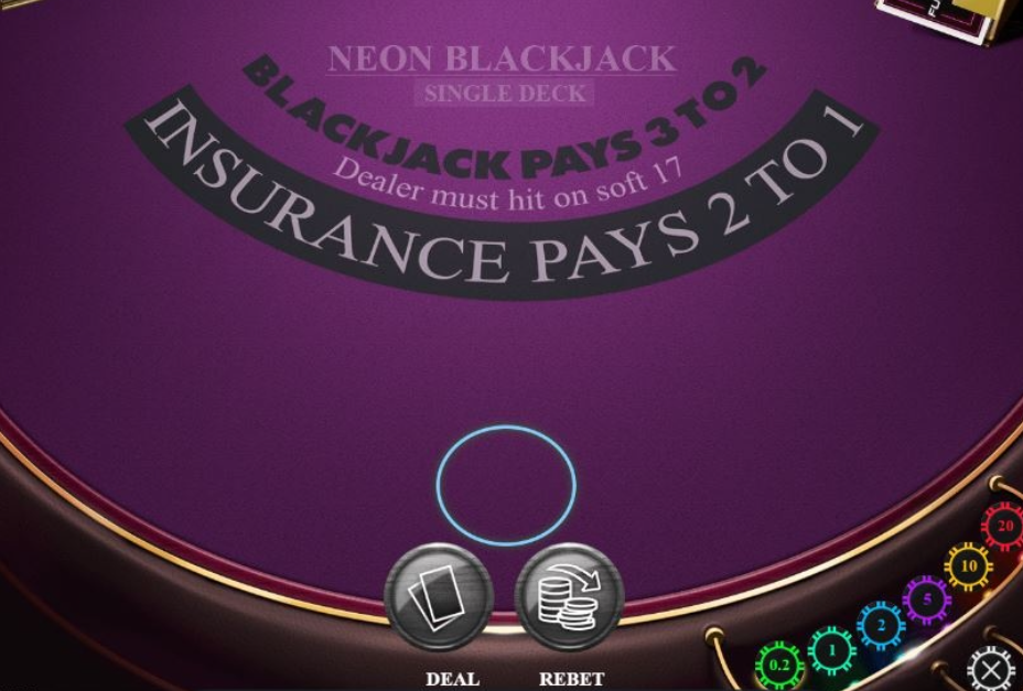 Slot Neon Blackjack Single Deck 2