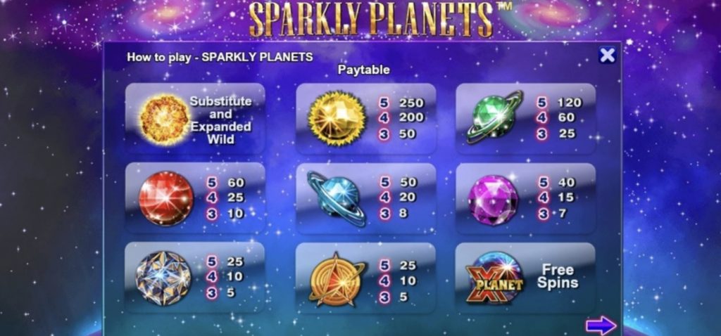 Online Slot Sparkly Planets 2